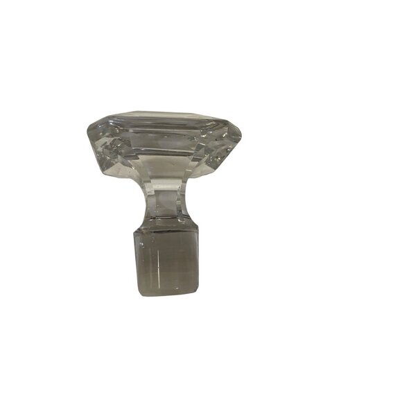 Vintage Glass Decanter With Stopper Heavy Clear Ribbed Sides Starburst Bottom 10 - Picture 3 of 8